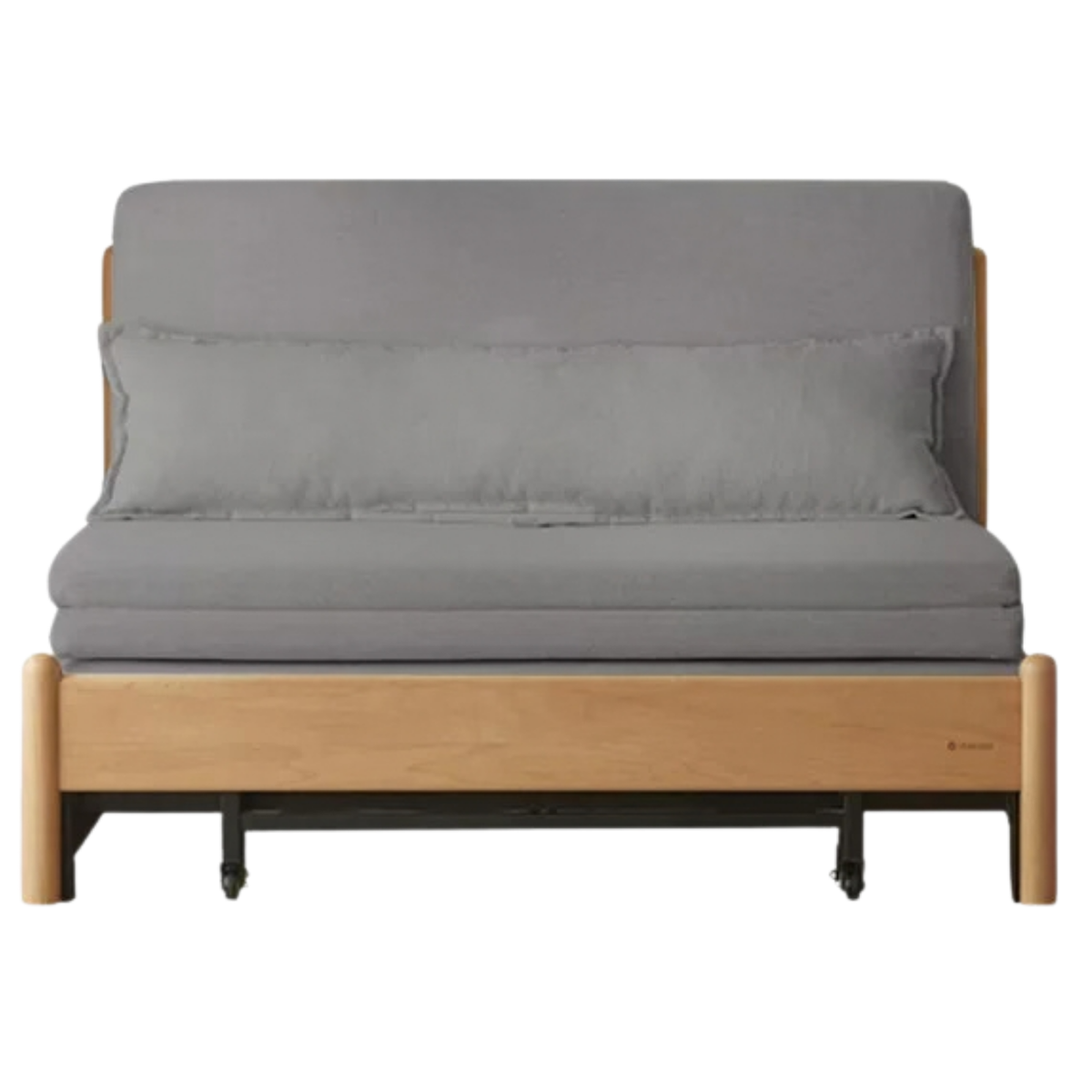 Beech Solid Wood Minimalist Pull-Out Sofa Bed