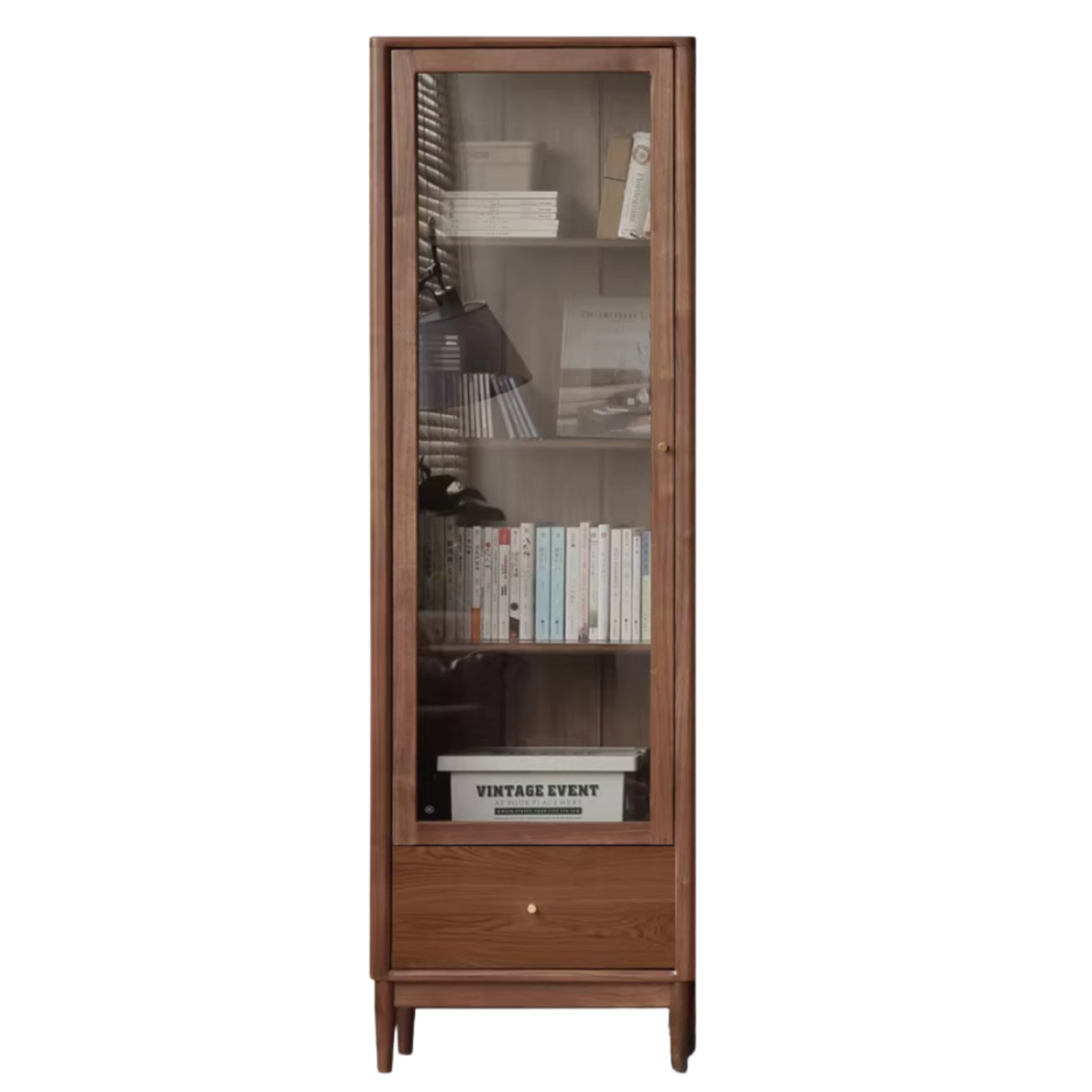 Black Walnut, Ash Solid Wood Bookcase Whole Wall Free Combination Bookshelf