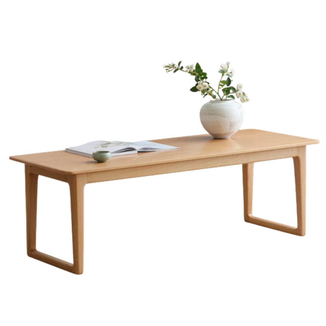 Beech Solid Wood Coffee Table, Bay Window Table