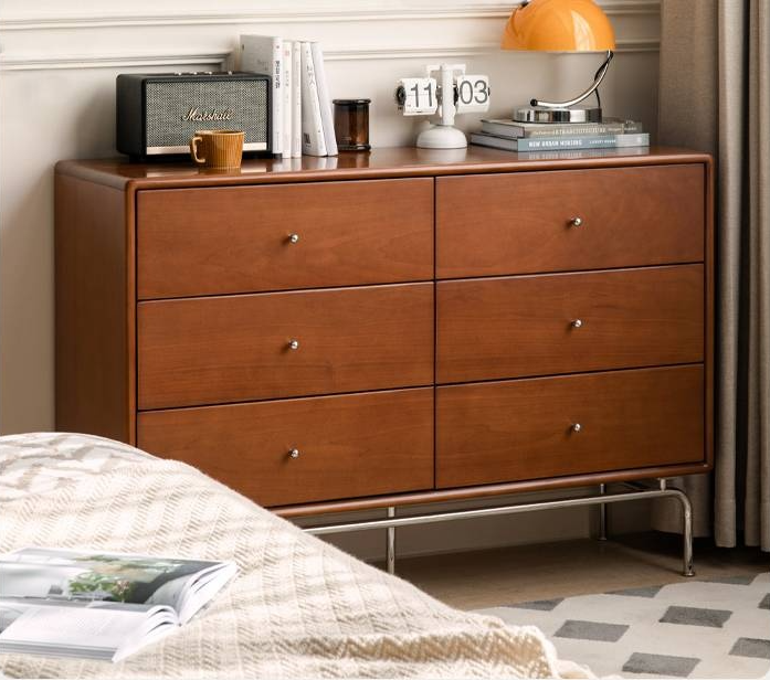 Poplar Solid Wood Bedroom Vintage Style Combination Set