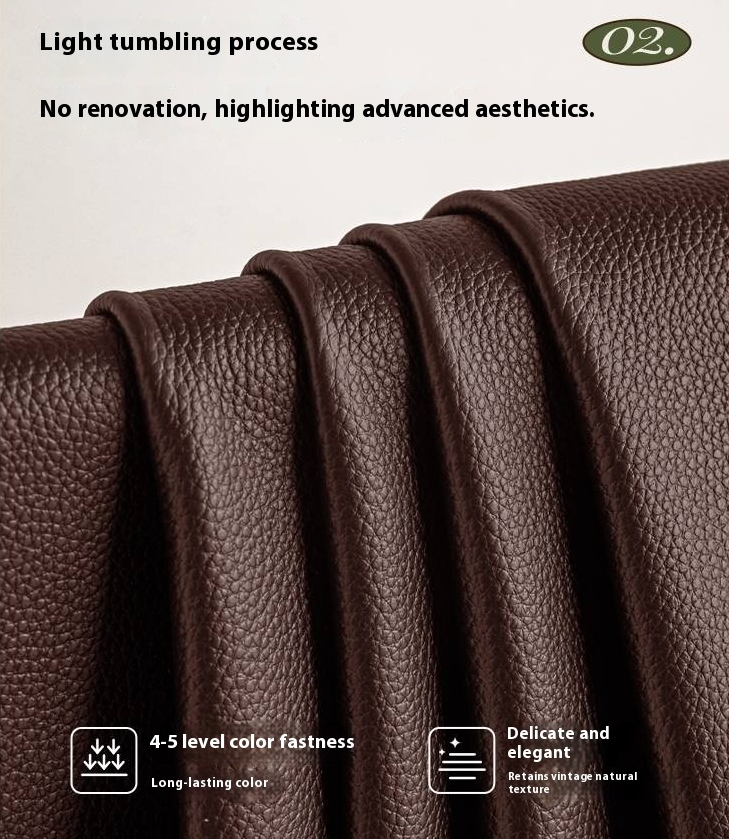 Genuine Leather American Retro Bed with Light
