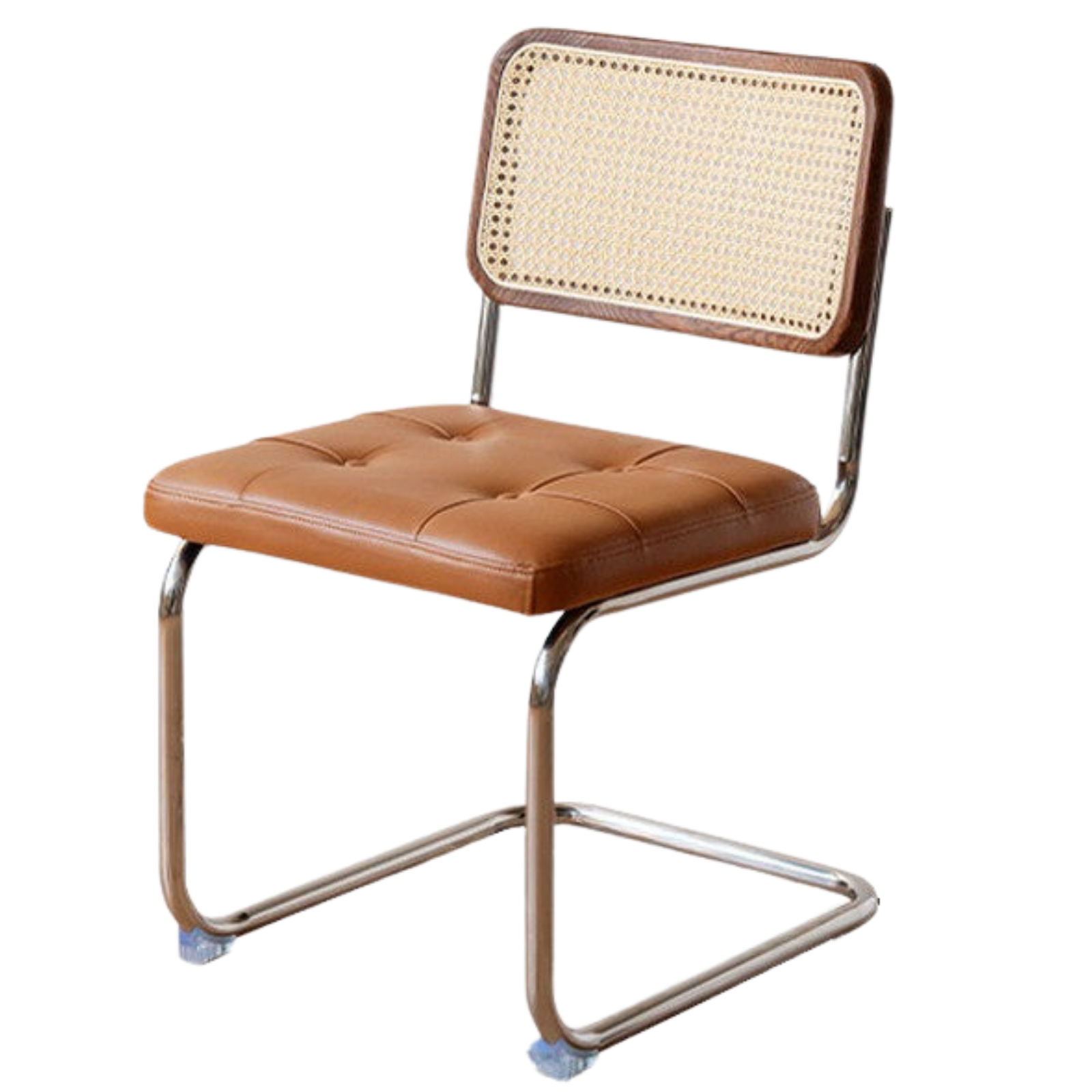 4 pcs Oak Solid Wood Suspension Genuine Leather, Organic Leather Chair