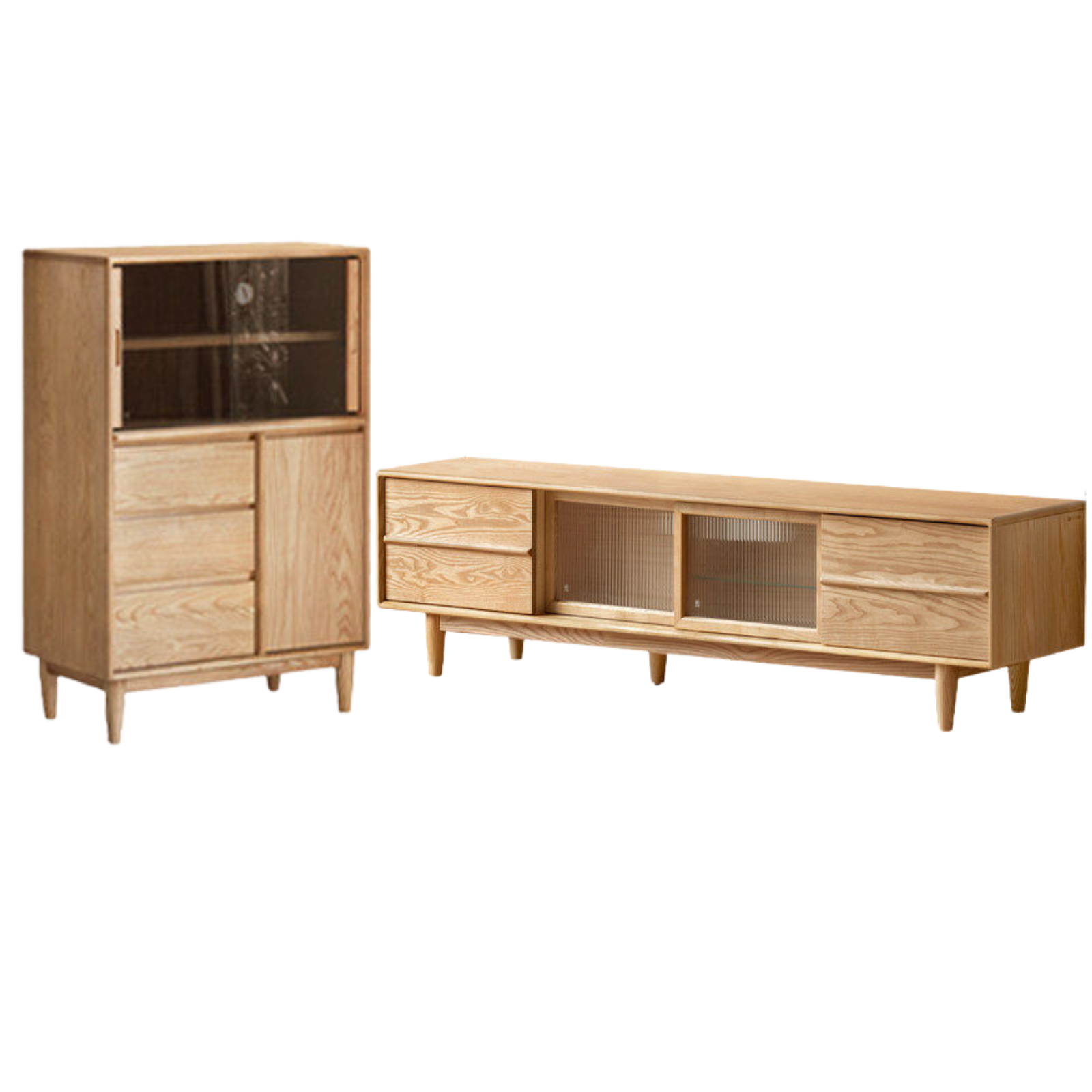 Ash Solid Wood Modern Style TV Stand