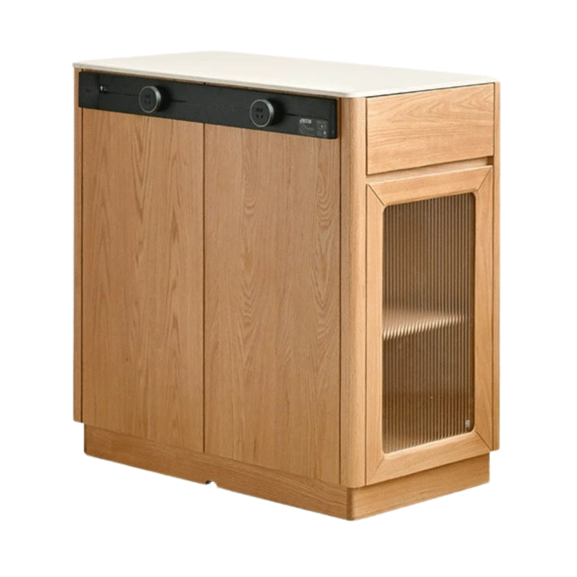 Oak, Beech Solid Wood Modern Rock Plate Island Table