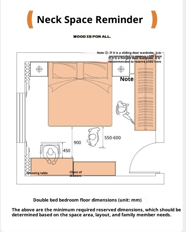 Poplar Solid Wood Bedroom Vintage Style Combination Set