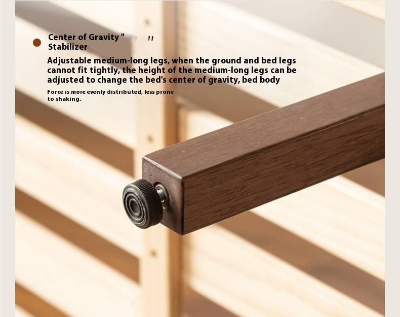 Teak solid wood Modern Simple Luminous Multifunctional Bed