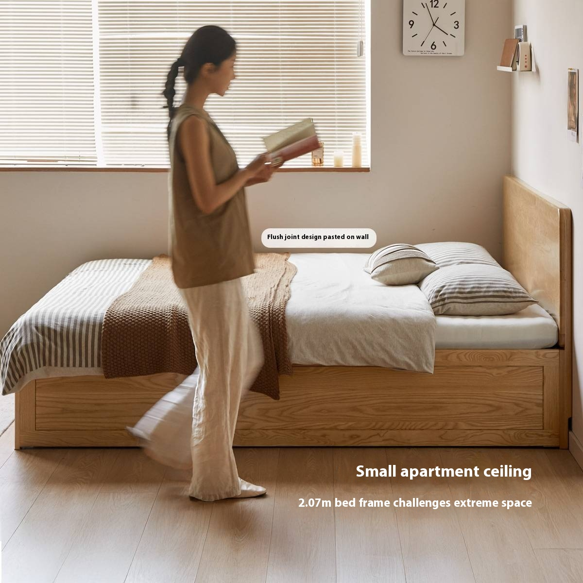 Ash Solid Wood Box Bed Modern Simple