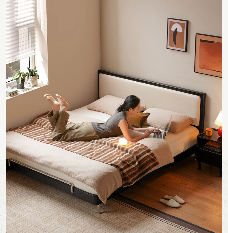 Rubberwood Solid Wood Ancient Style Double Bed