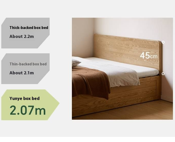 Ash Solid Wood Box Bed Modern Simple