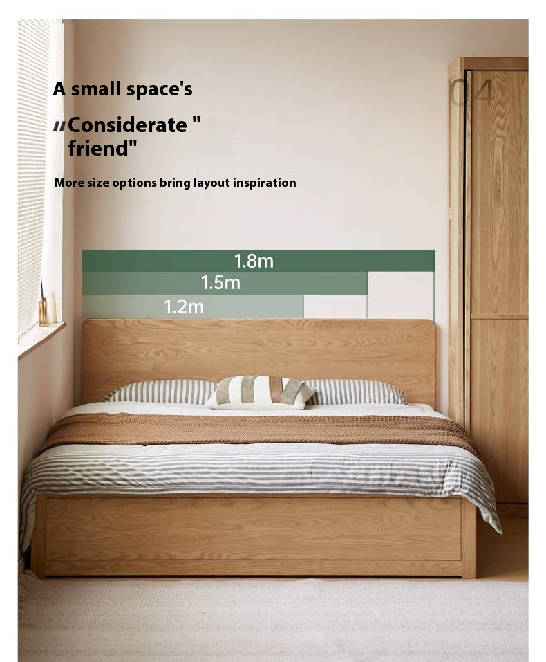 Ash Solid Wood Box Bed Modern Simple
