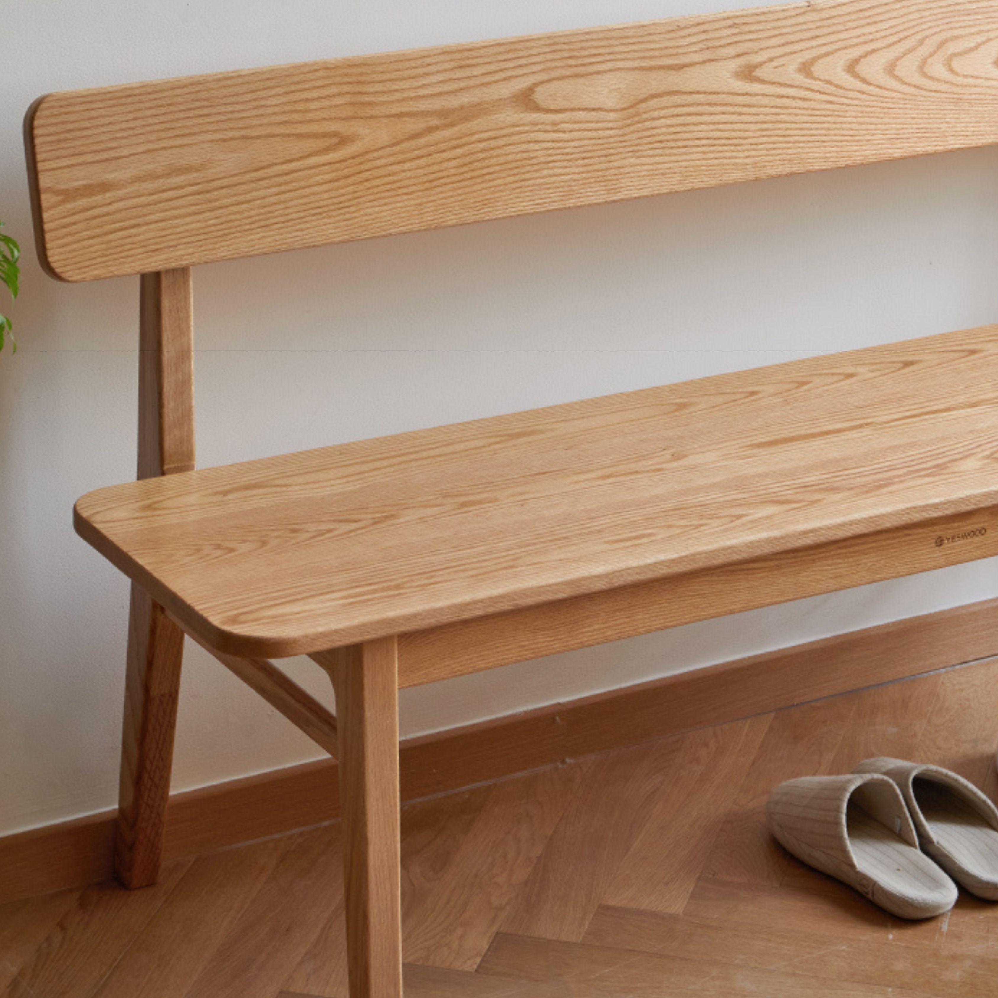 Ash, Oak Solid Wood Nordic Long Bench
