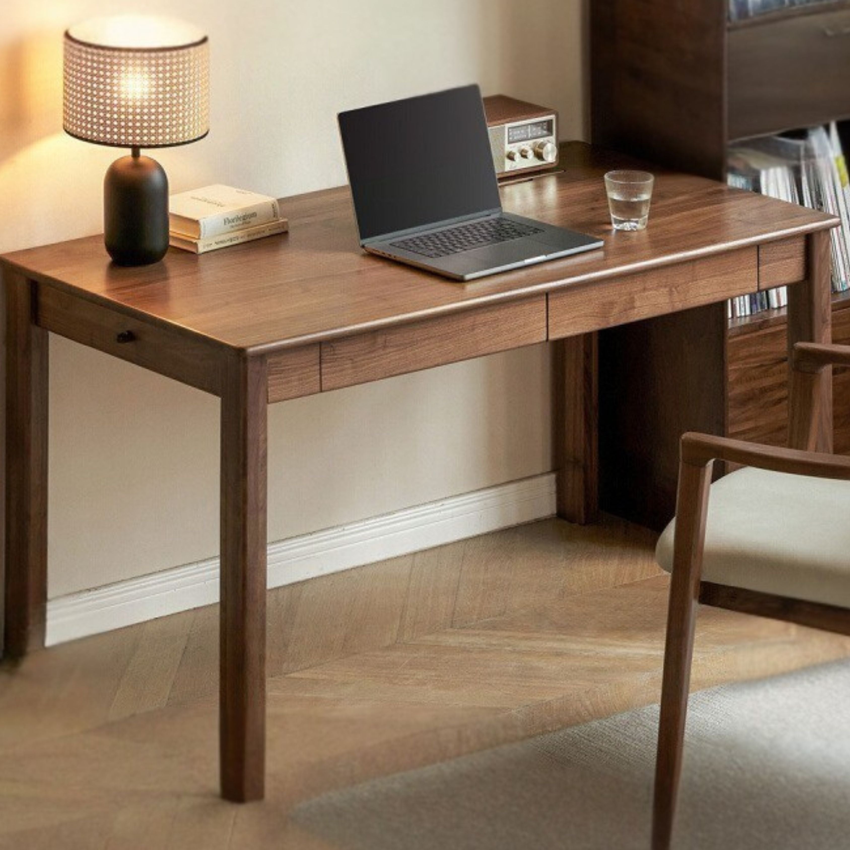 Black Walnut, Ash, Oak Solid Wood Modern Writing Desk