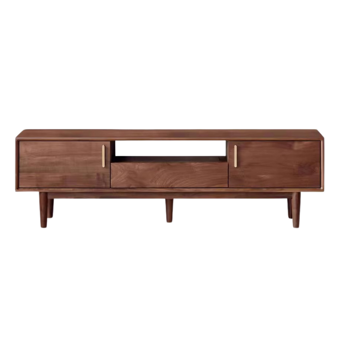Black Walnut Solid Wood TV Stand Cabinet