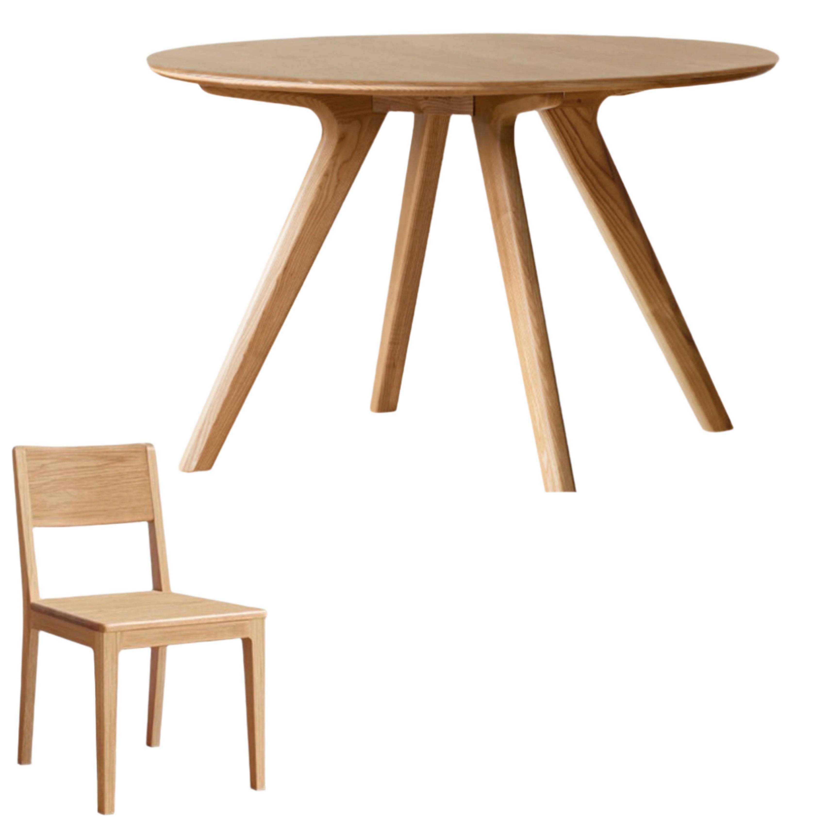 Ash Solid Wood Modern Rock Round Table.