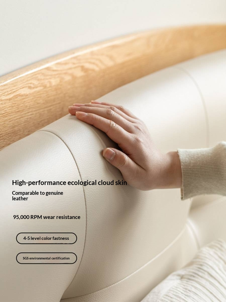 Oak Solid Wood Bed — Simple Style with Multifunctional Upholstered Design