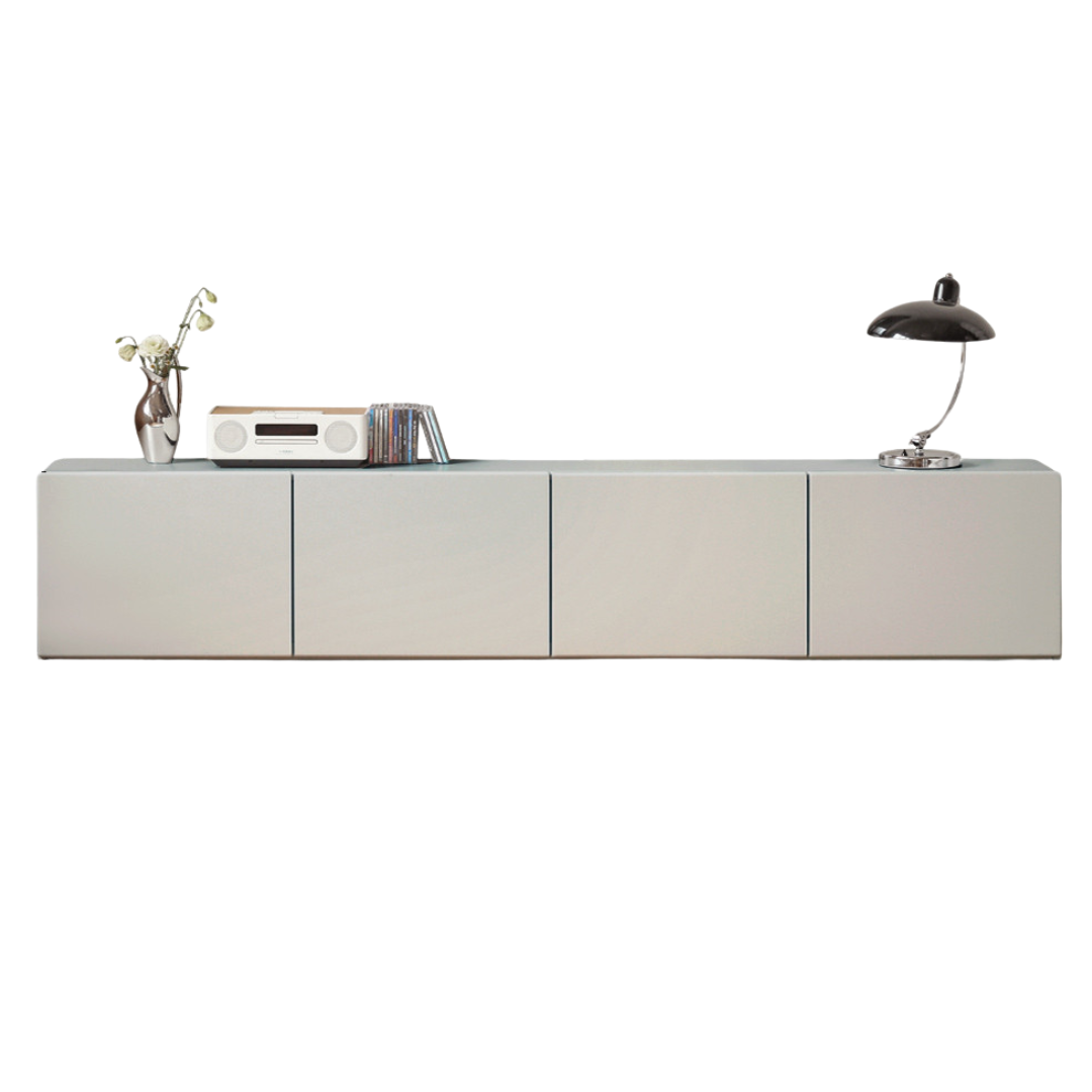 Oak, Rubber Solid Wood TV Cabinet Cream Style Large Capacity.