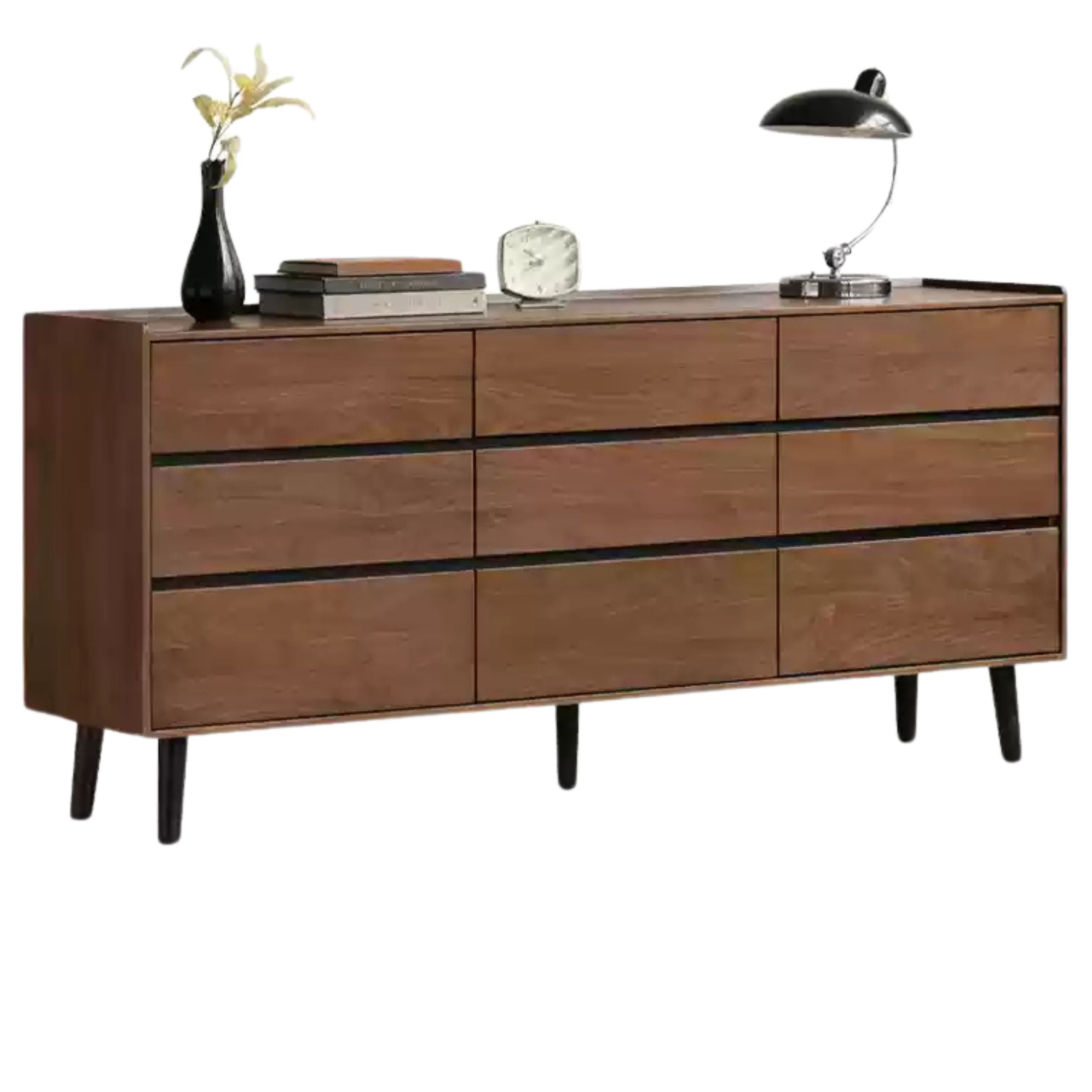 Black Walnut Solid Wood Italian Light Luxury Drawer Cabinet