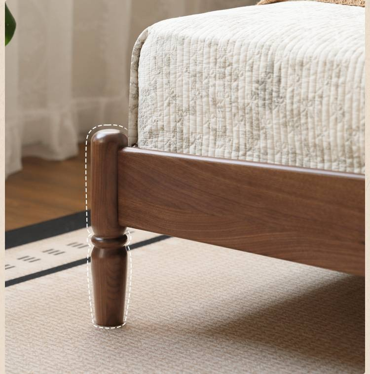 Poplar Solid Wood French Retro Bed