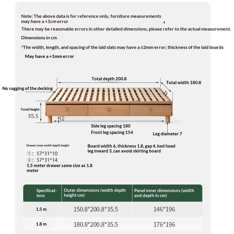 Oak Solid Wood Platform Bed — Headboard-Free, Drawer Storage, Simple Pull-Out Design