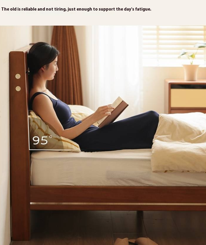 Poplar Solid Wood Bed — Bauhaus Style with Luminous Design