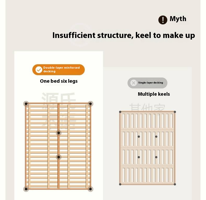 Rubberwood Solid Wood Bed
