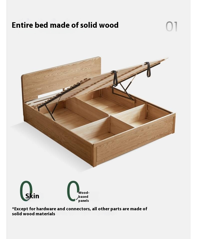 Ash Solid Wood Box Bed Modern Simple