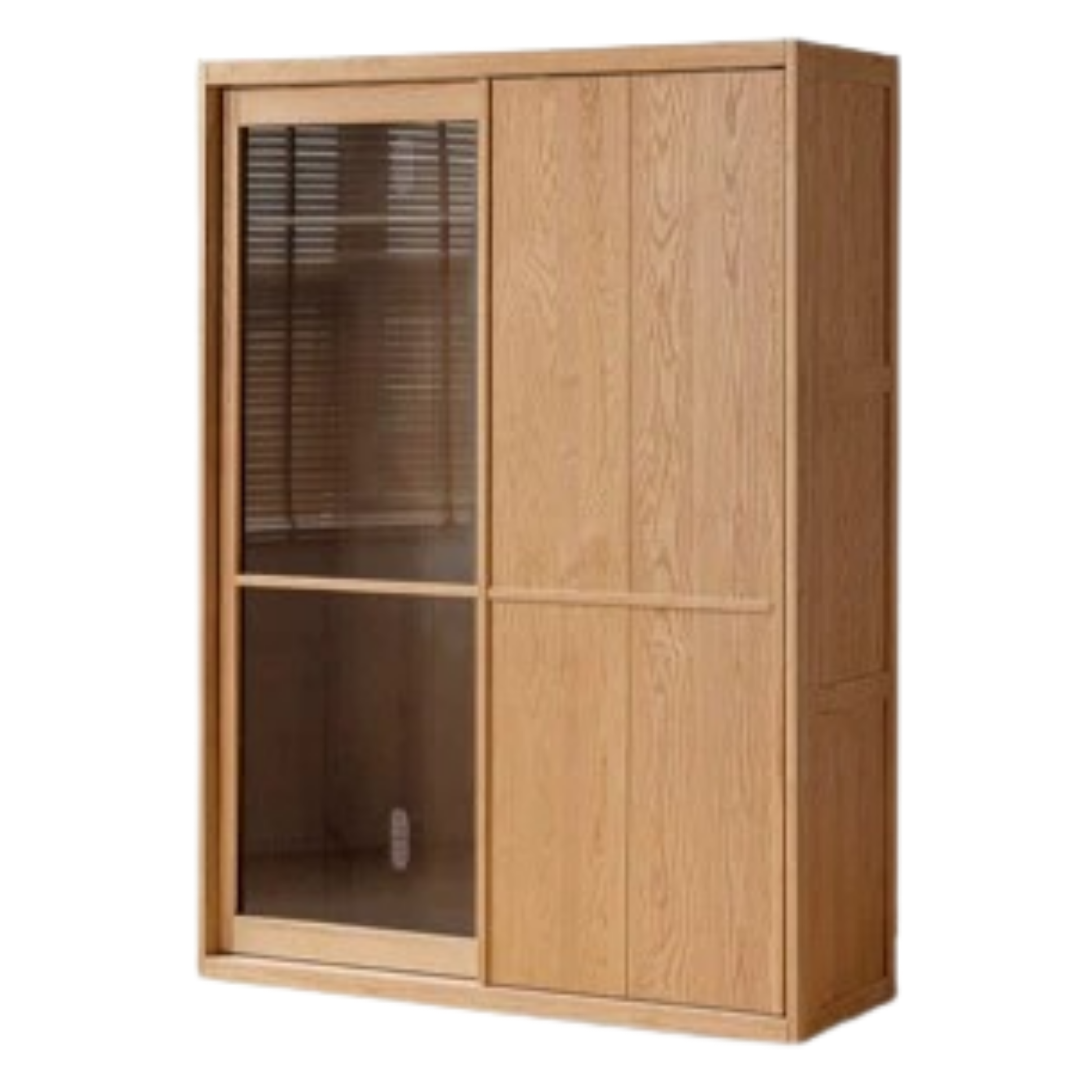 Ash Solid Wood Modern Wardrobe With Sliding Doors