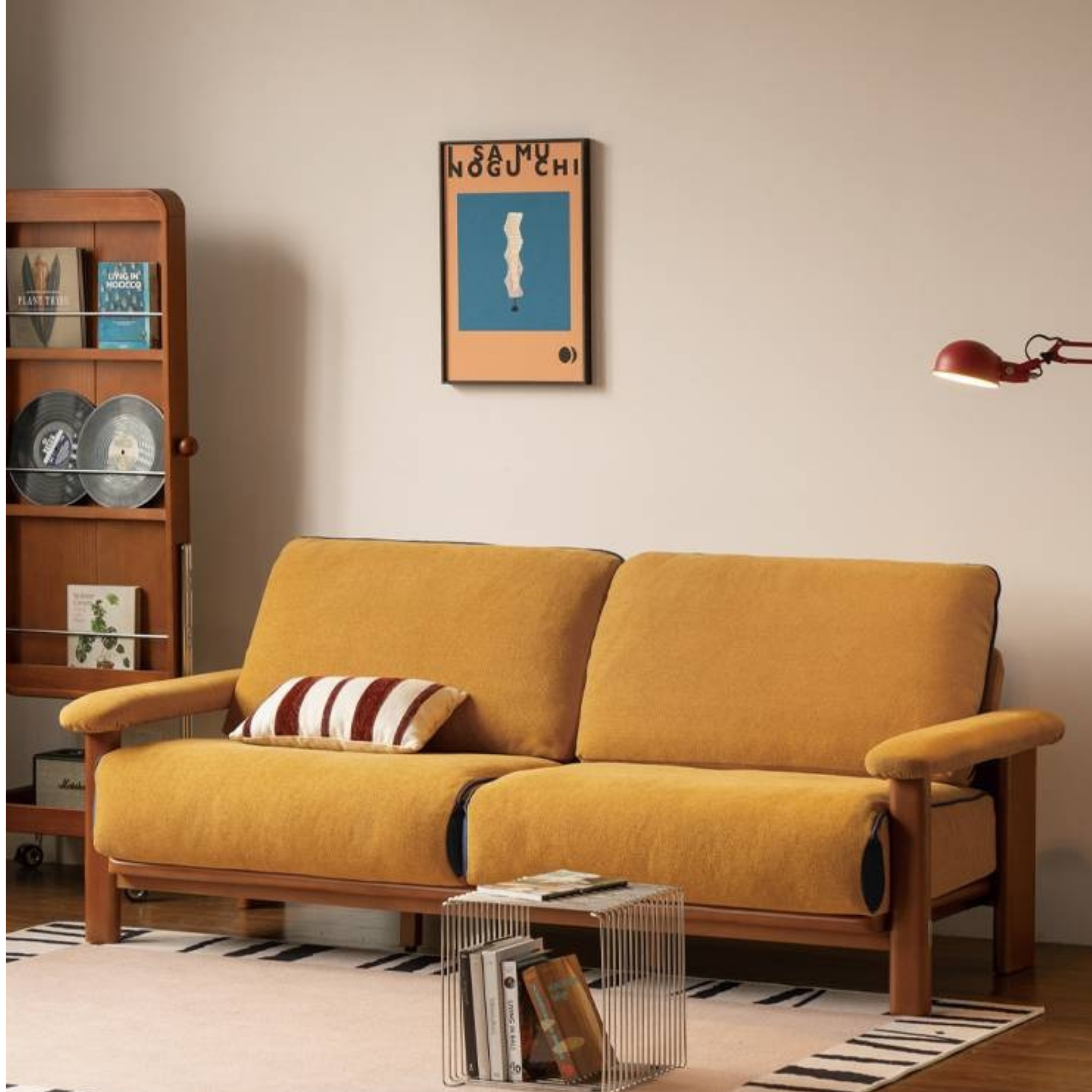 Beech Solid Wood Antique Style Sofa 4 color