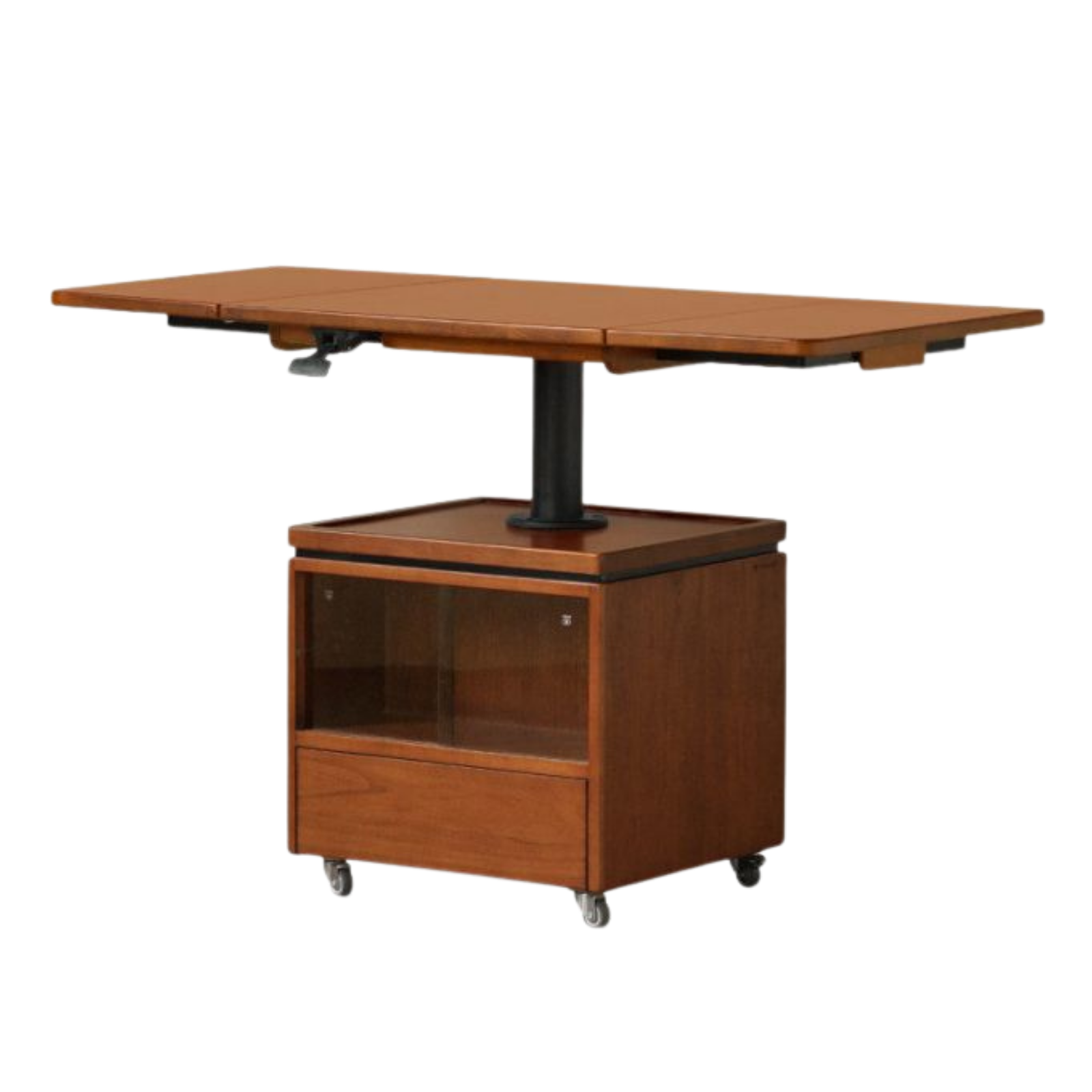 Tulipwood Solid Wood Lifting Coffee Table with Folding Square Top