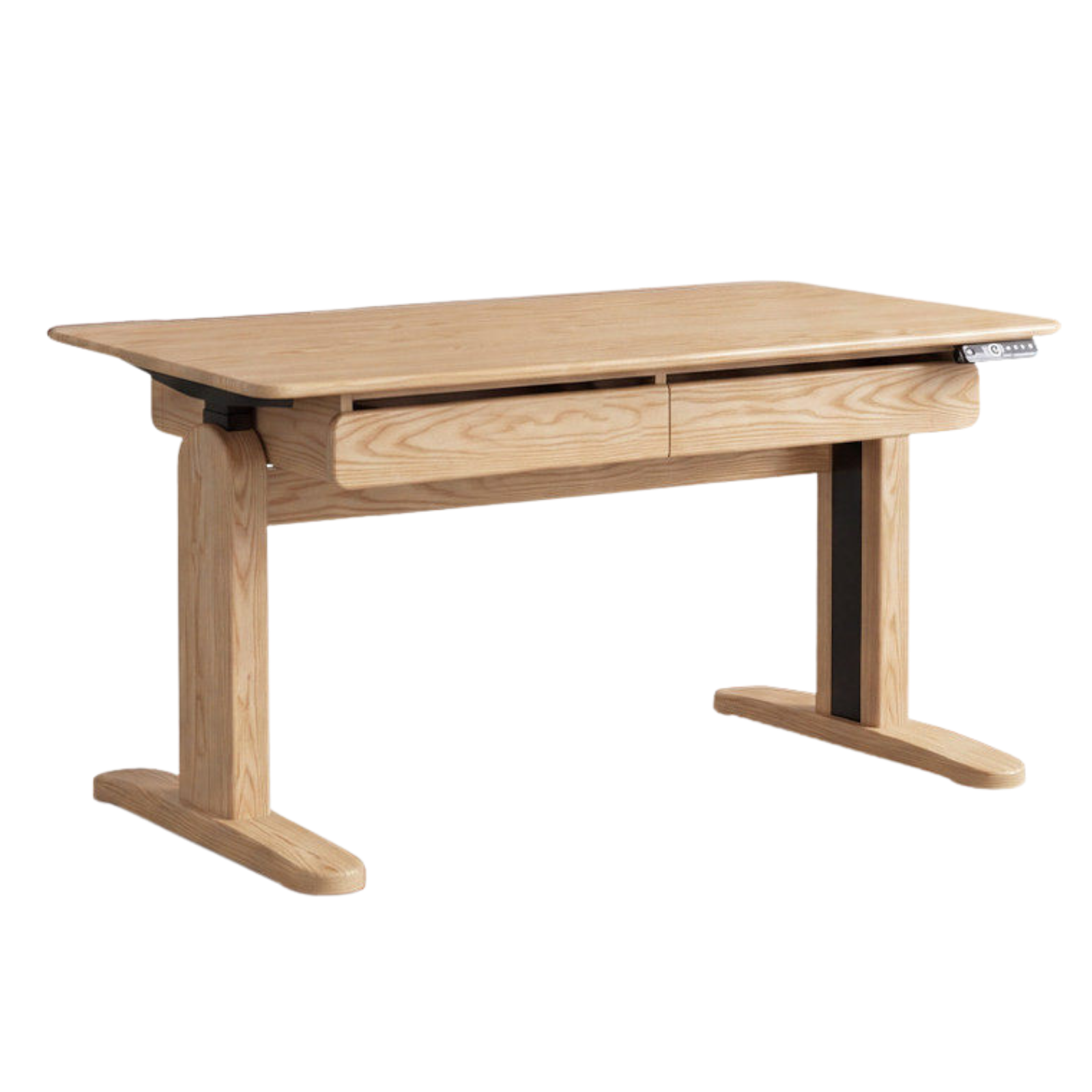 Cherry Solid Wood Electric Lift Dual Motor Office Desk