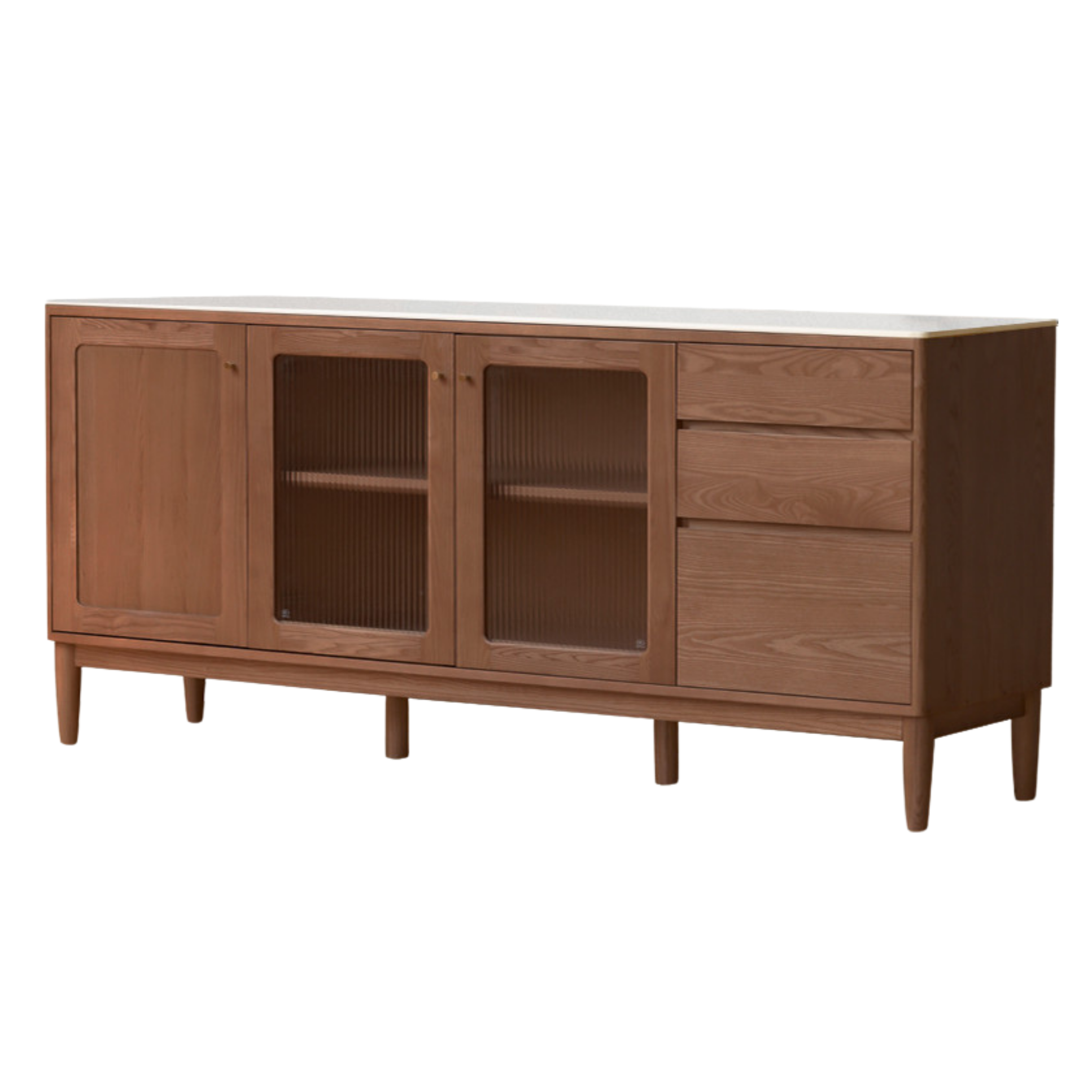 Ash Solid Wood Rock Board Dining Sideboard