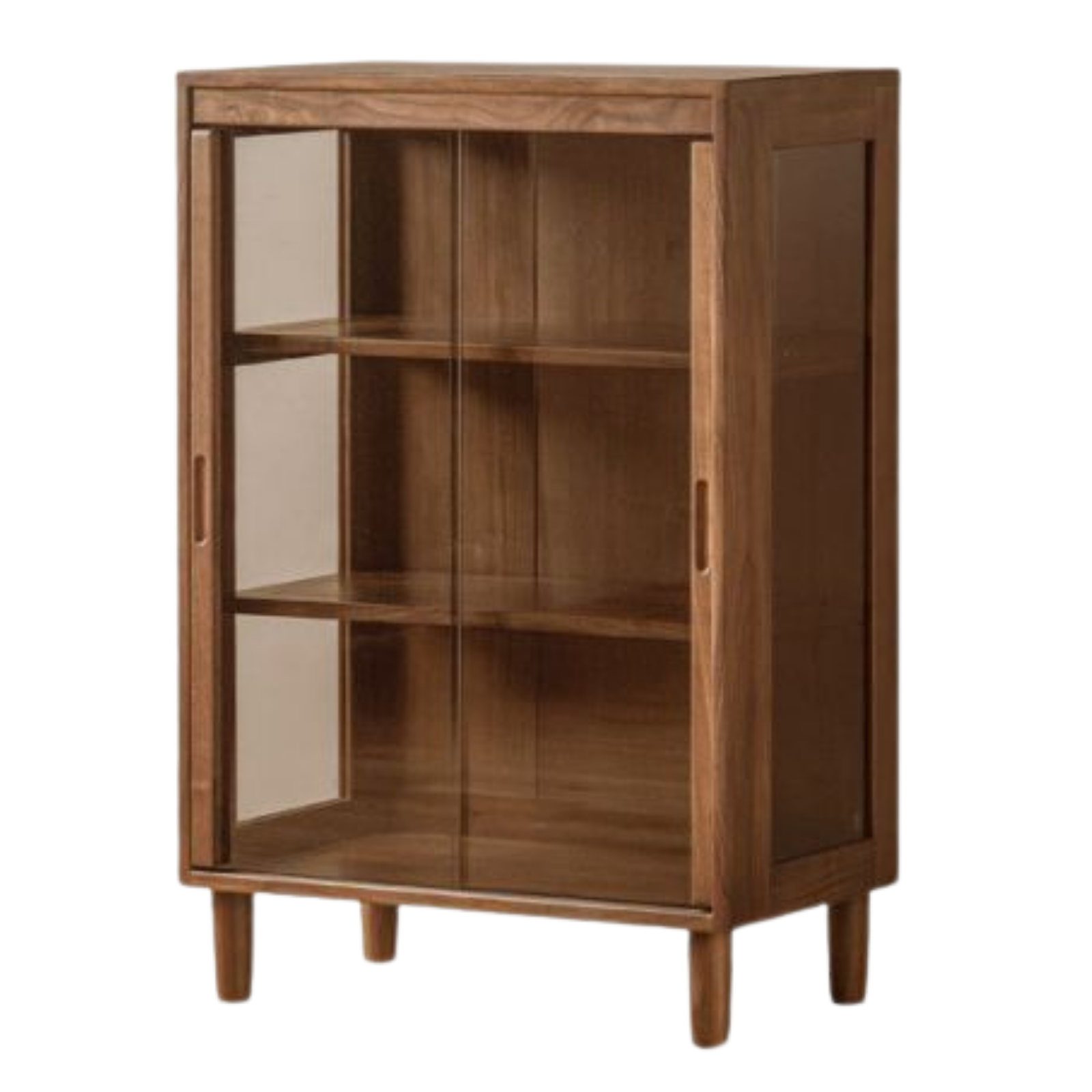 Black Walnut Solid Wood display side cabinet with drawers
