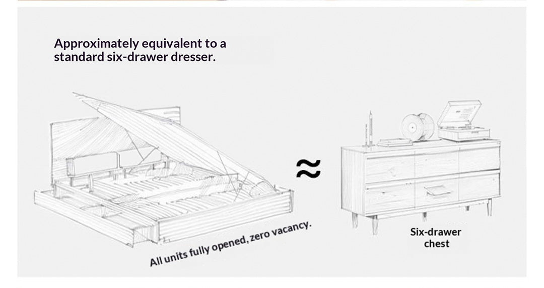 Oak, Ash, Rubberwood Solid Wood Box Bed, Platform Box Bed, Headboard-Free Bed