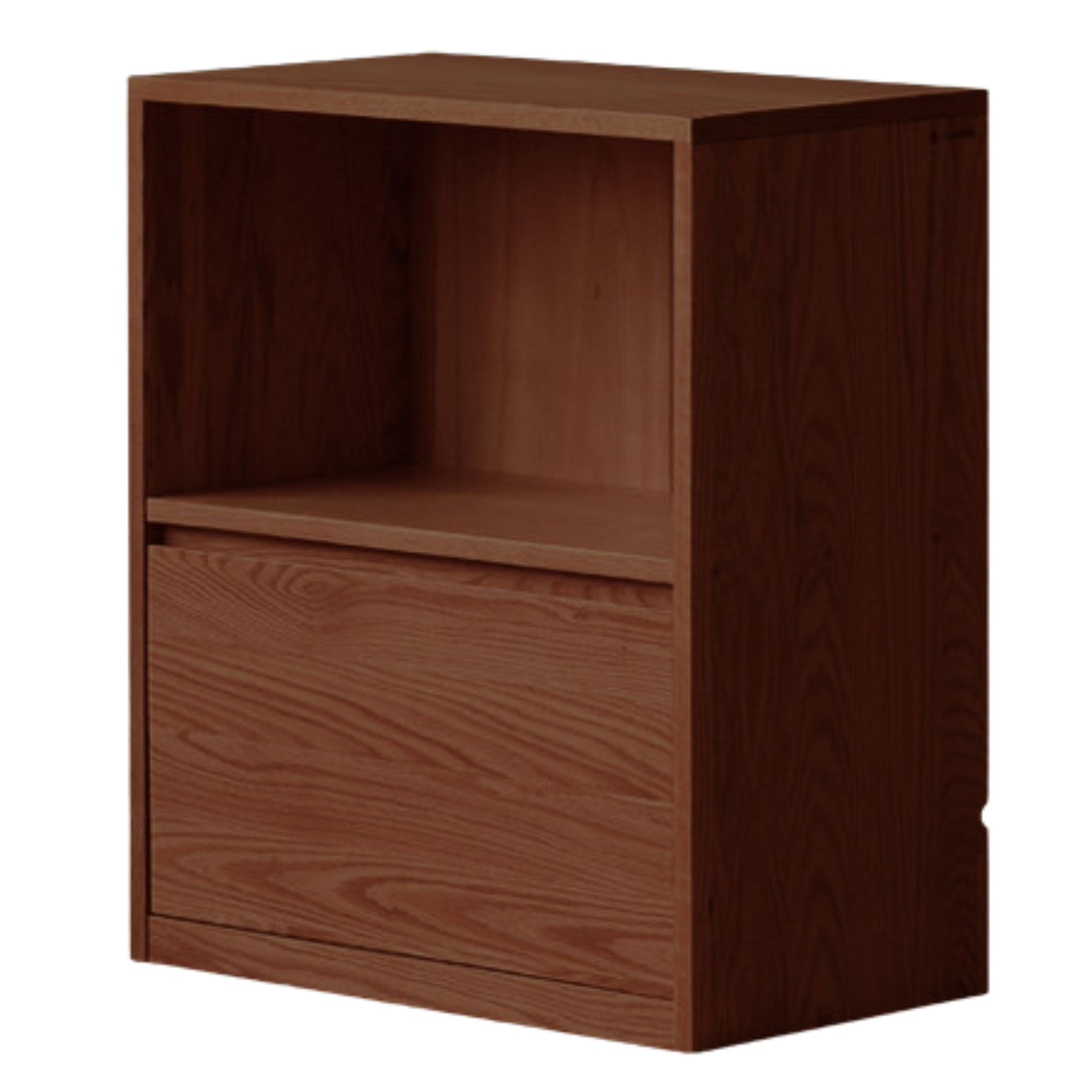 Black Walnut, Oak Solid Wood Low Bookcase, Modern Modular Storage Shelf Cabinet