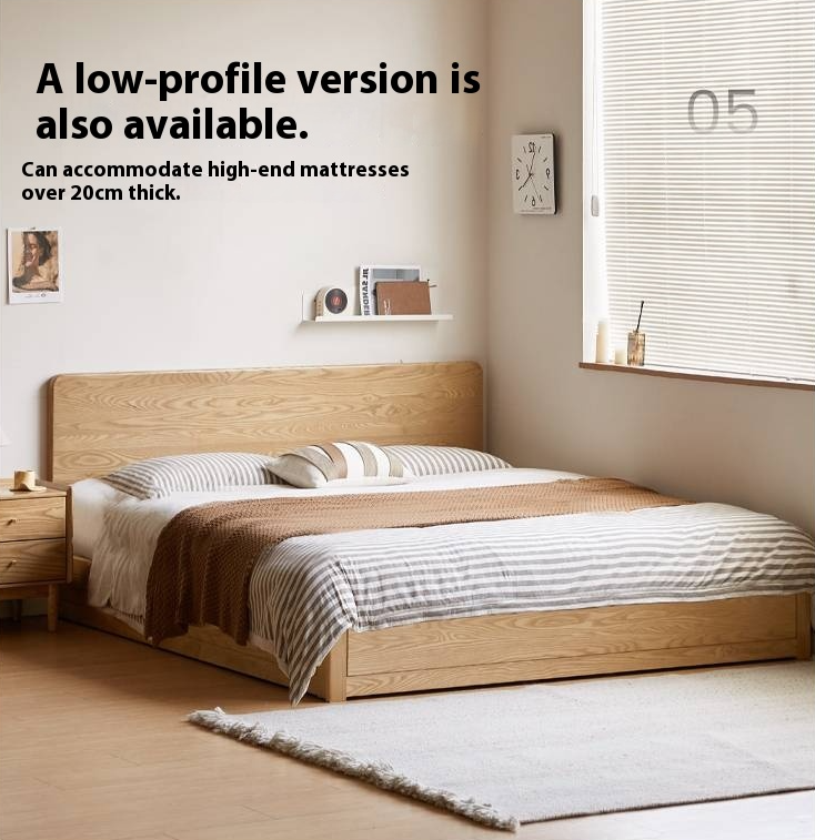 Ash Solid Wood Box Bed Modern Simple