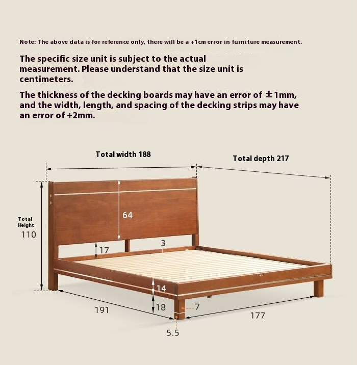 Poplar Solid Wood Bed — Bauhaus Style with Luminous Design