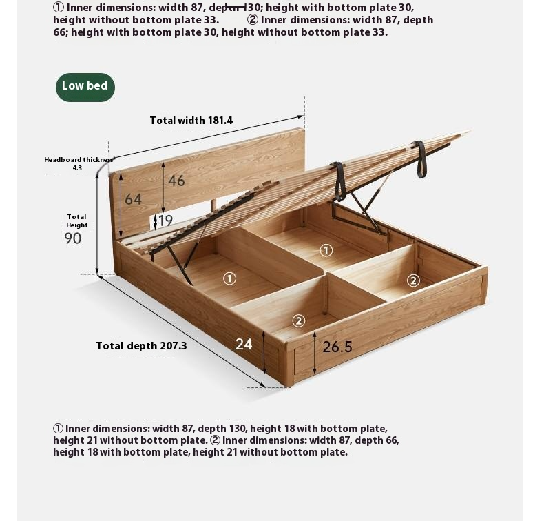Ash Solid Wood Box Bed Modern Simple