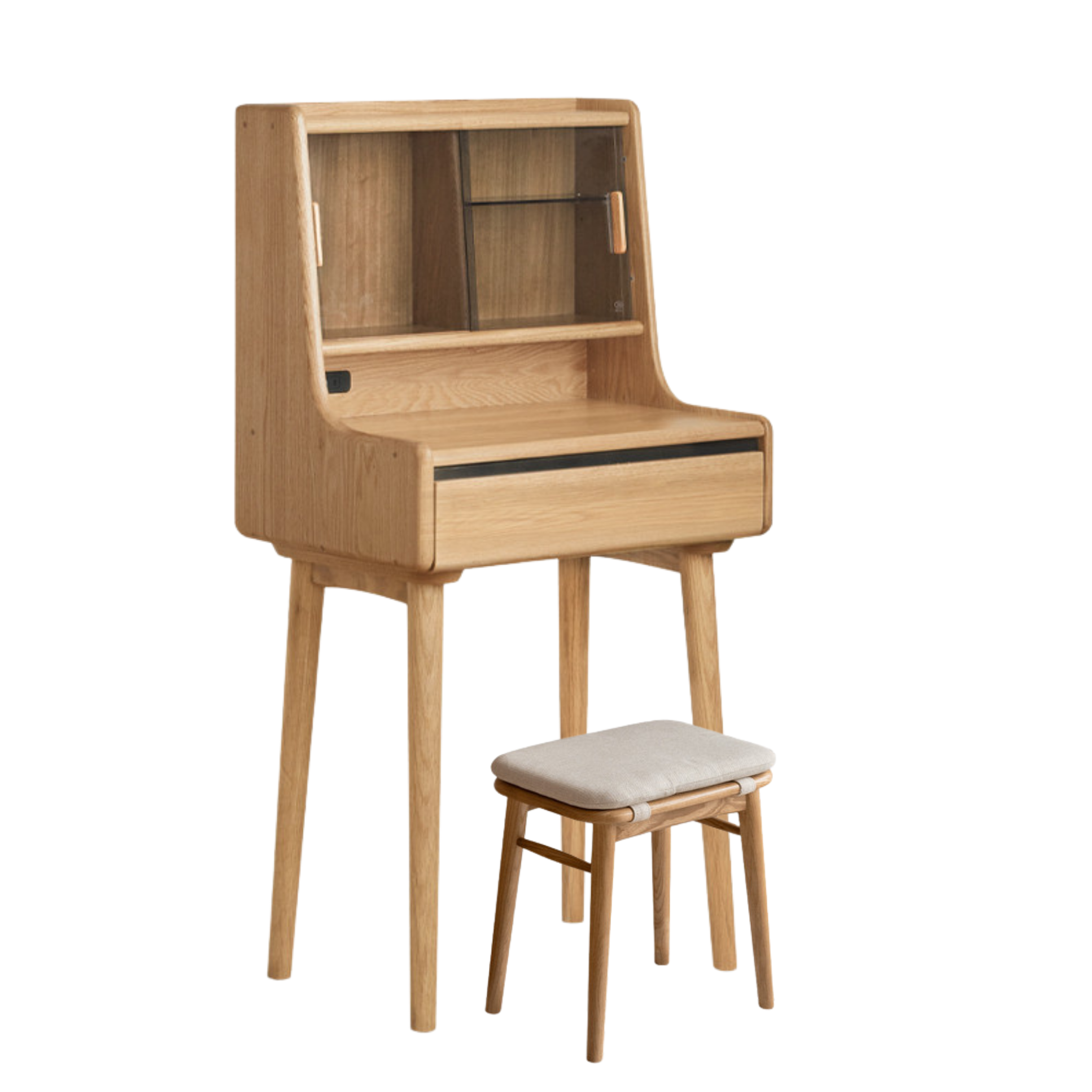 Ash Solid Wood Lighted Vanity Table.