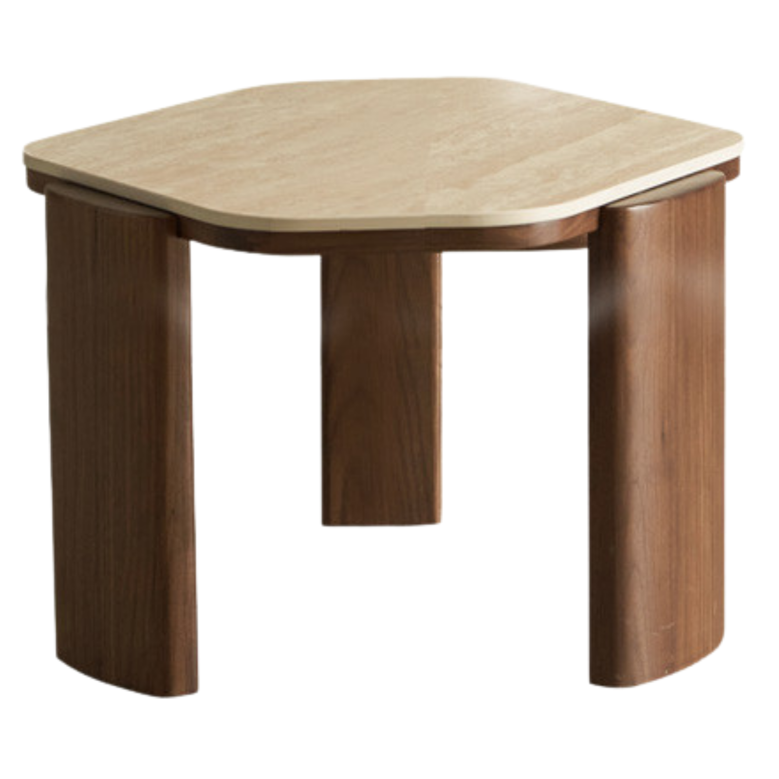 Sandalwood, Black Walnut Solid Wood Rock Plate Coffee Table