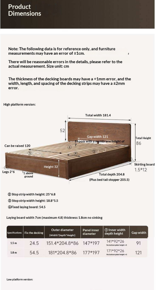 Oak Solid Wood Modern Simple Double Storage Box Bed