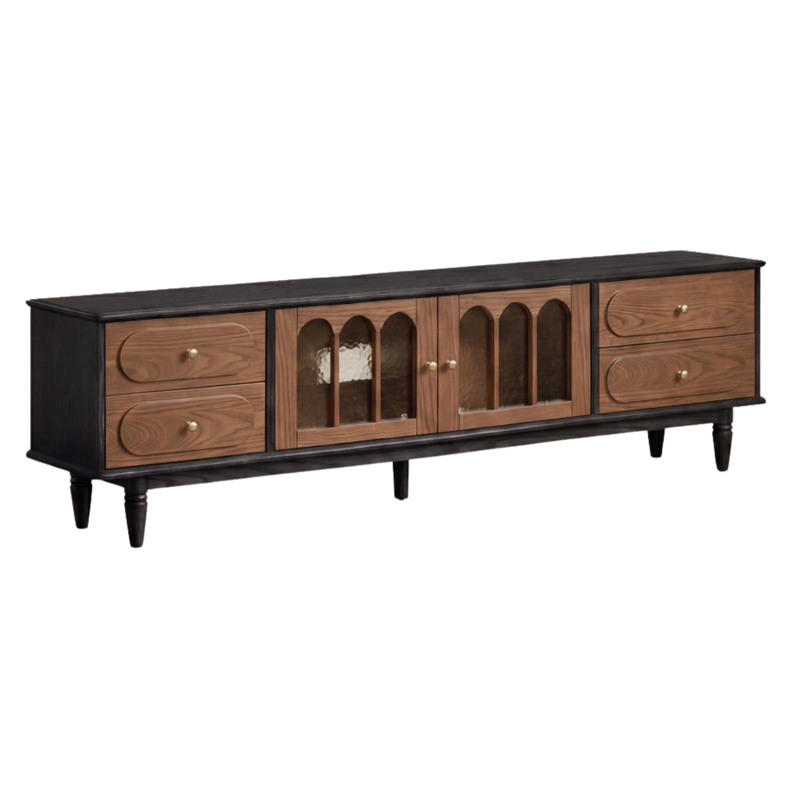 Black Walnut, Ash Solid Wood French Retro TV Cabinet