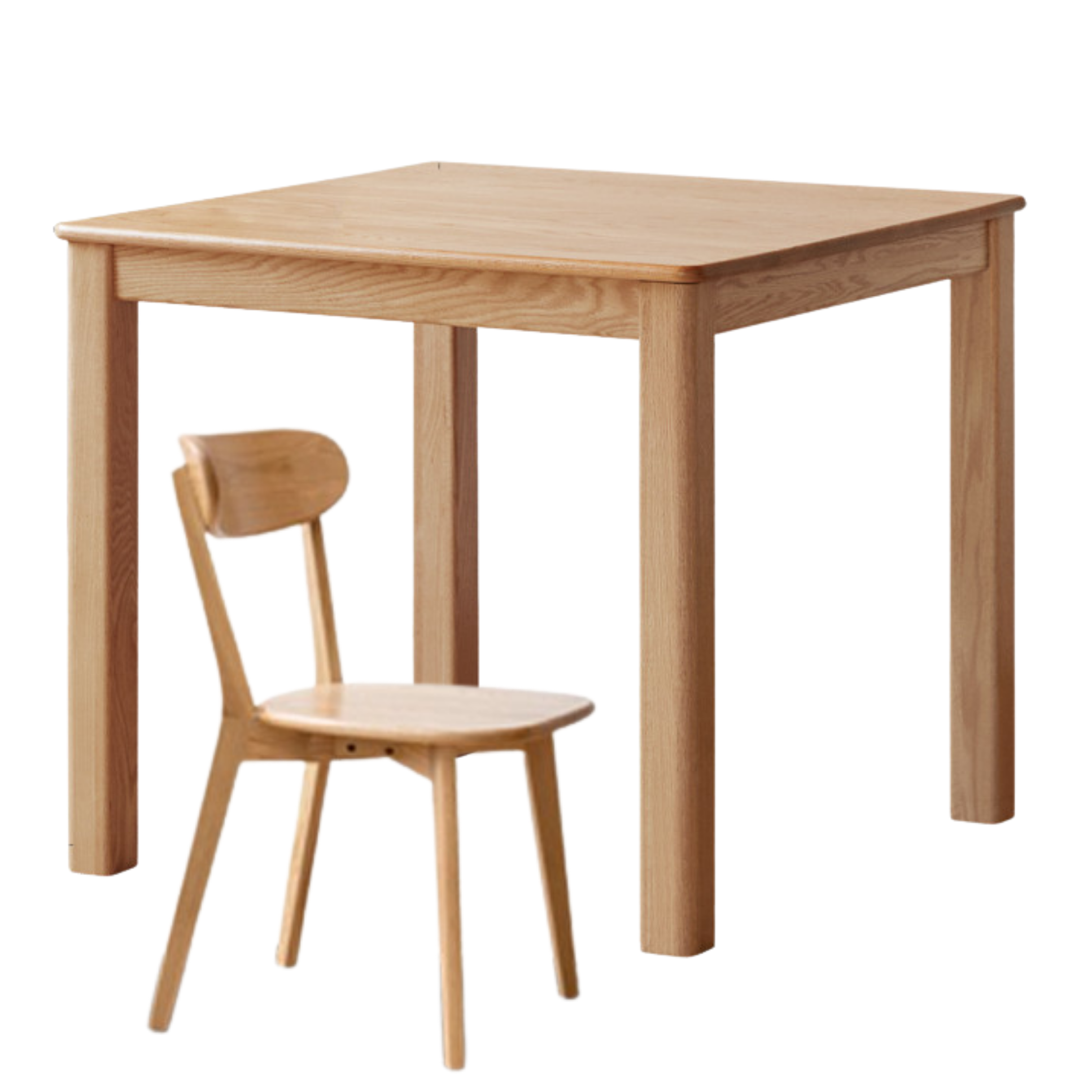 Solid Rubberwood, Oak Solid Wood Square Dining Table