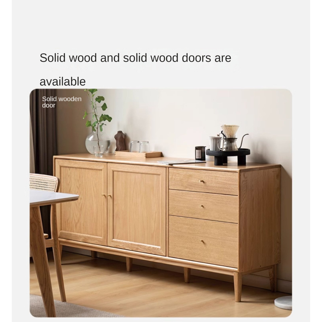 Oak Solid Wood Rock Board Modern Dining Sideboard