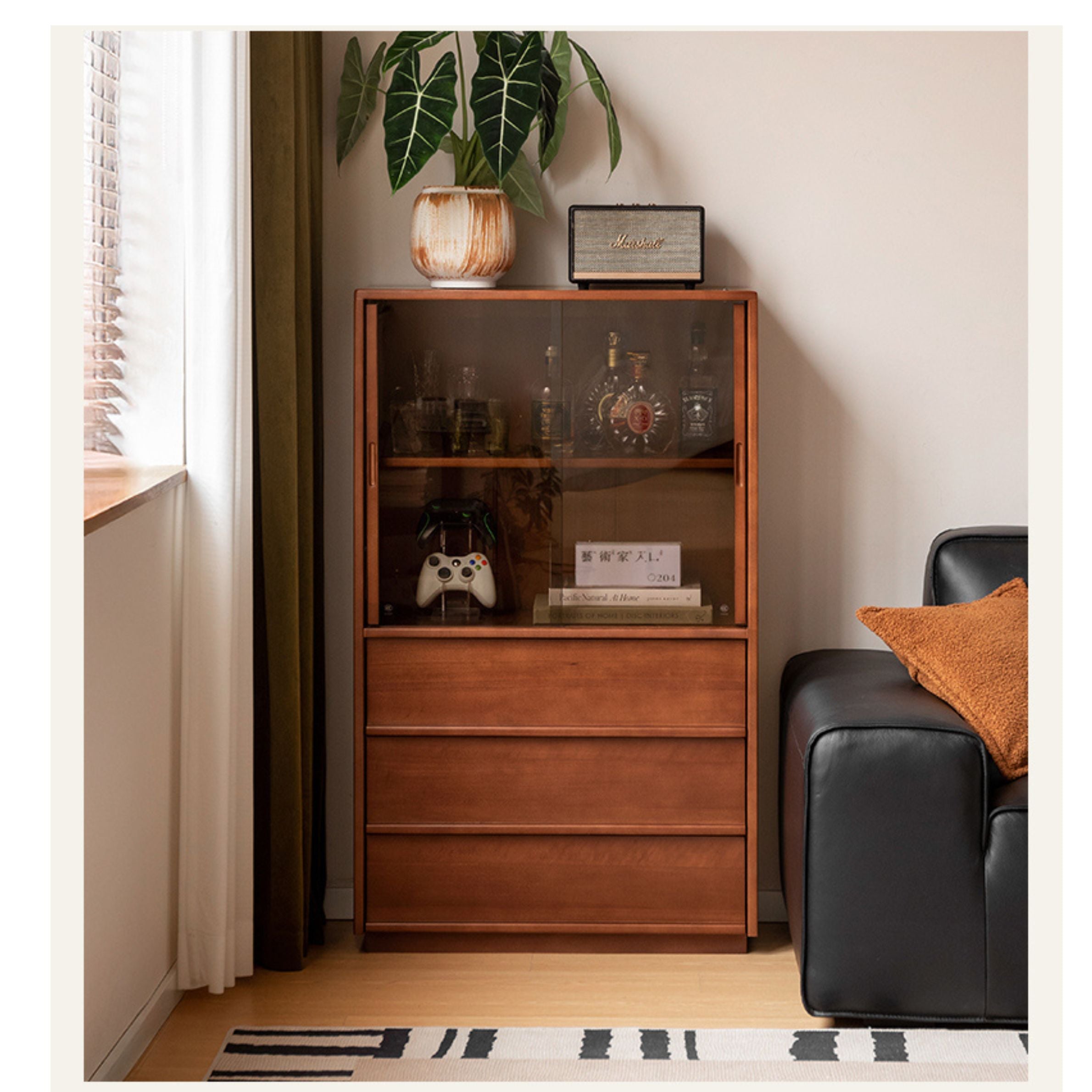 Poplar Solid Wood Middle Ages Side Cabinet