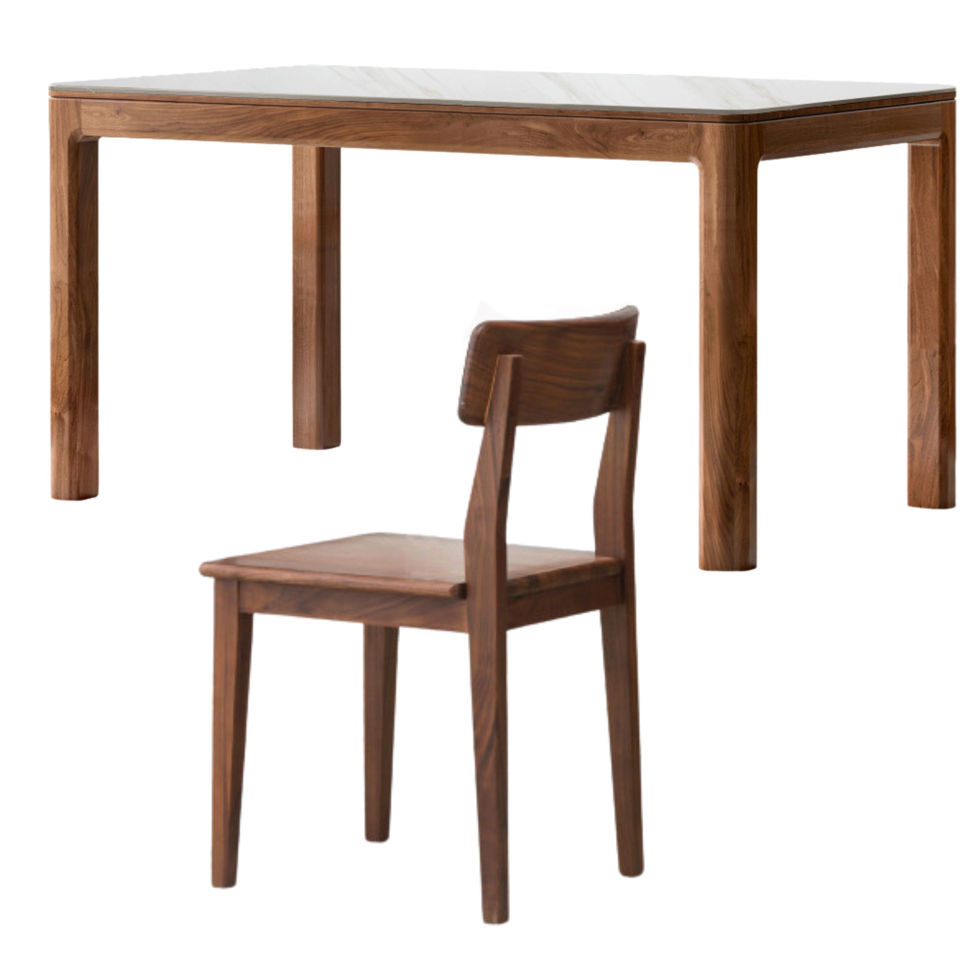Black Walnut, Sandalwood Solid Wood Rock Slab Dining Table