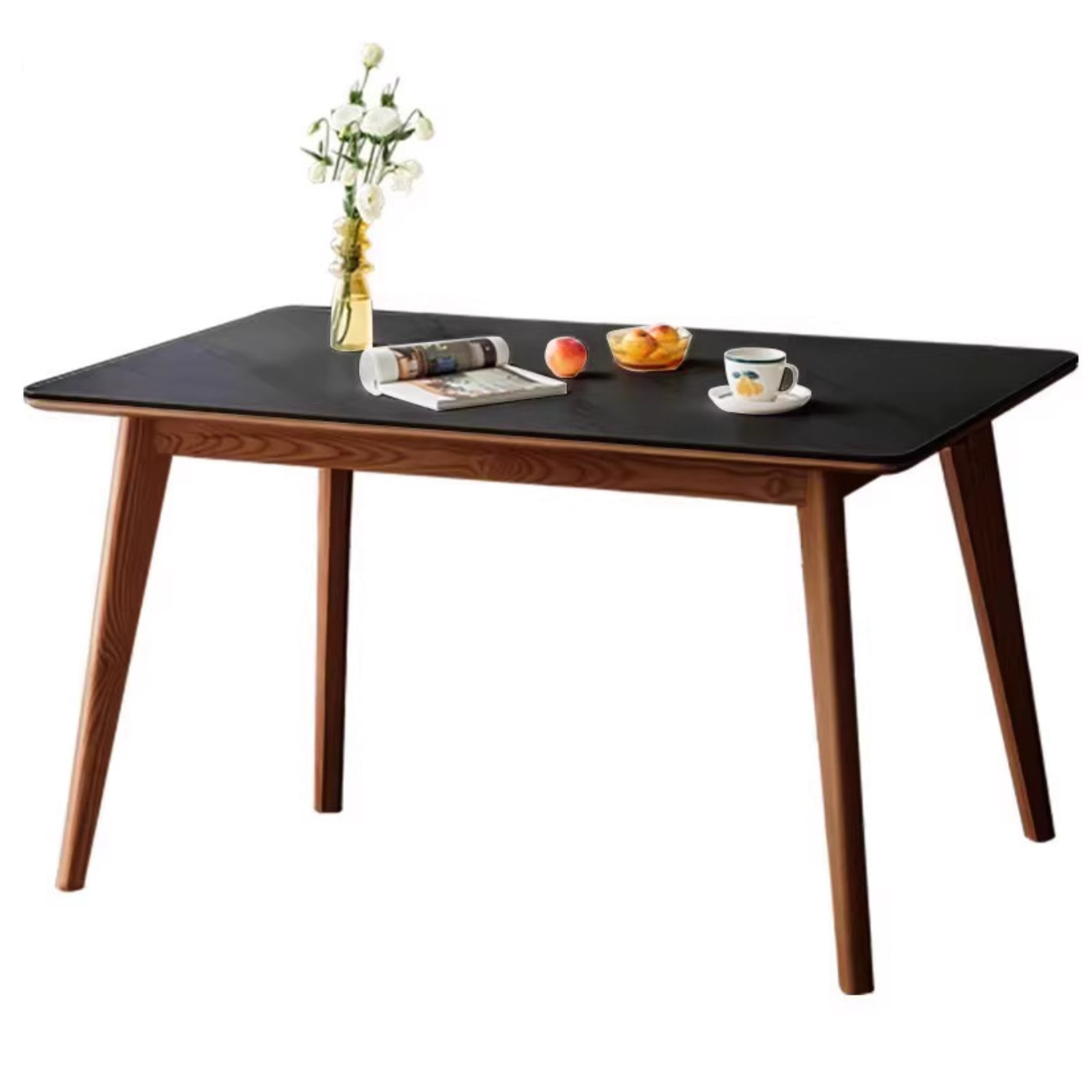 Ash, Black Walnut, Sandalwood Solid Wood Rock Plate Dining Table
