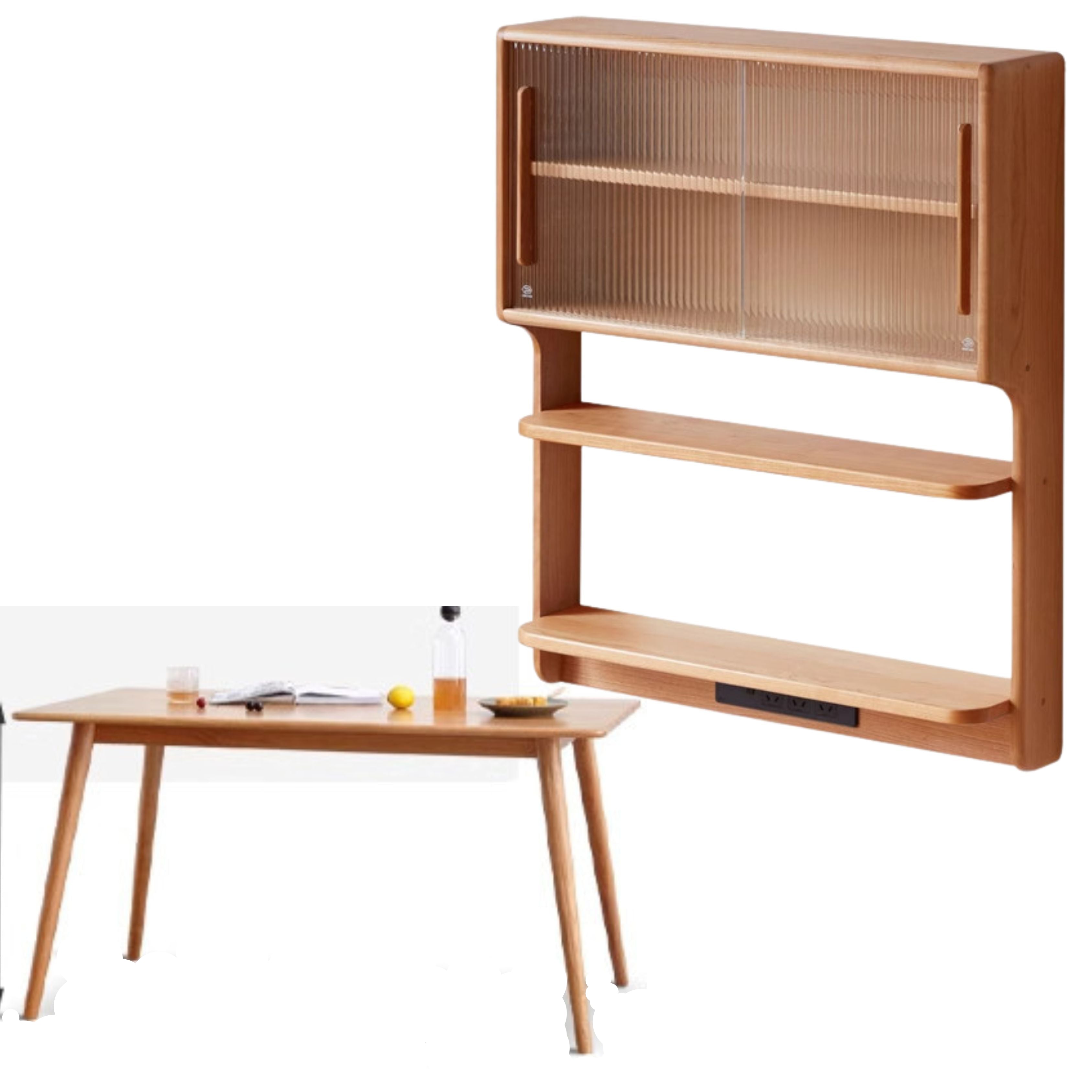 Oak, Beech, Cherry Wood Solid Wood Wall-Mounted Suspended Cabinet