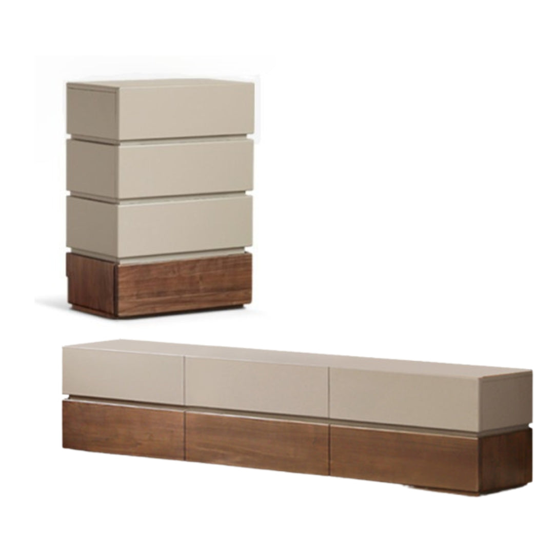 Black Walnut Solid Wood Italian Light Luxury Side Cabinet