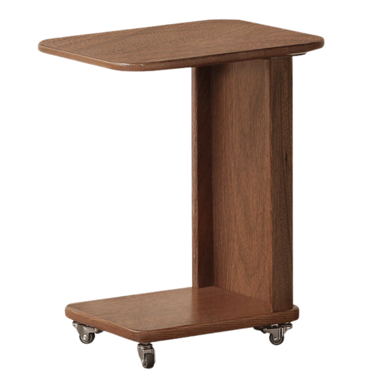 Black Walnut, Oak Solid Wood Mobile Coffee Table.
