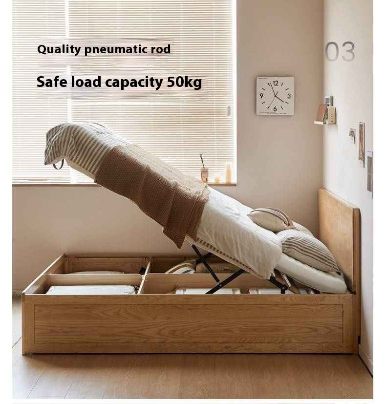Ash Solid Wood Box Bed Modern Simple